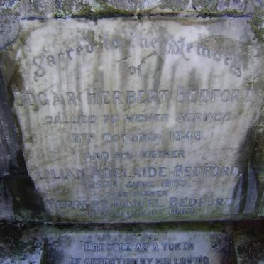 BEDFORD Edgar Herbert -1949 :: BEDFORD Lilian Adelaide -1962 :: BEDFORD Herbert Daniel -1964