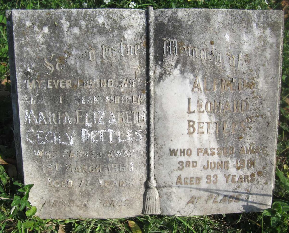 BETTLES Alfred Leonard -1981 &amp; Maria Elizabeth Cecily -1963