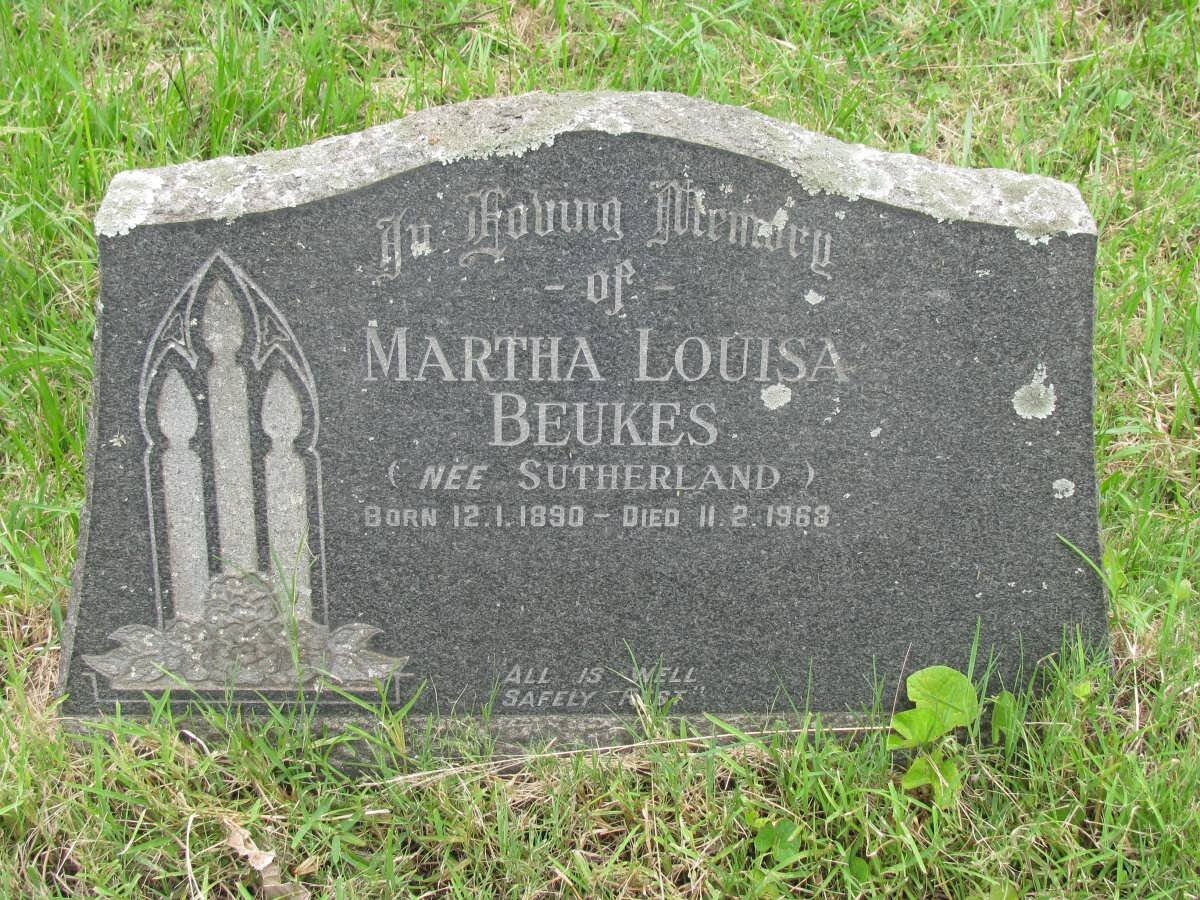 BEUKES Martha Louisa nee SUTHERLAND 1890-1968