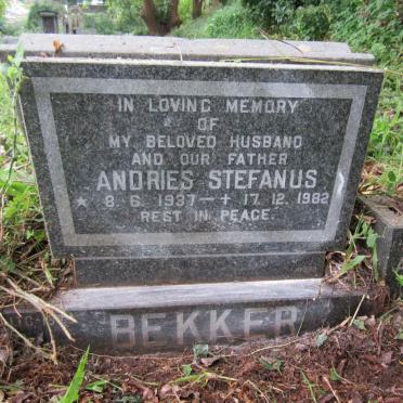 BEKKER Andries Stefanus 1937-1982