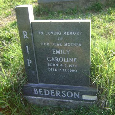 BEDERSON Emily Caroline 1930-1990