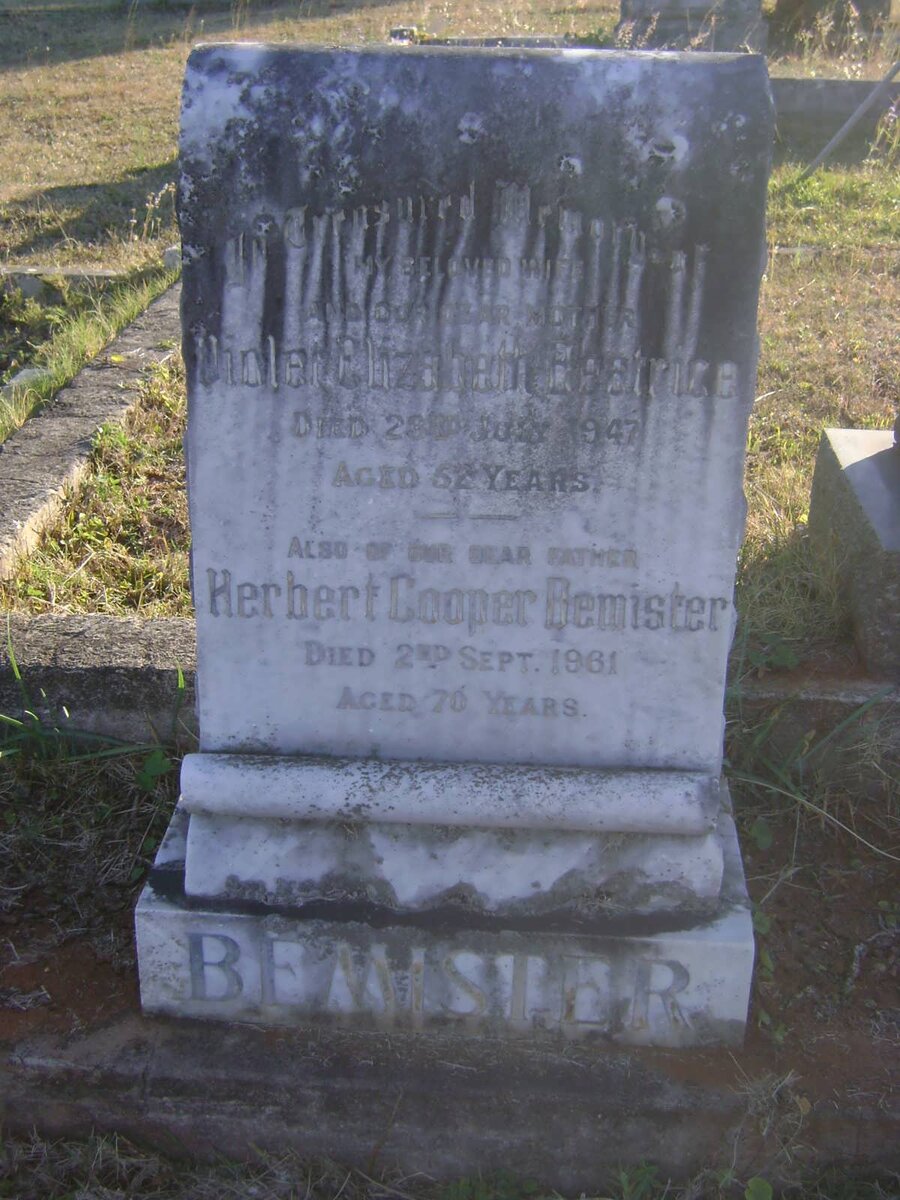 BEMISTER Herbert Cooper -1961 &amp; Violet Elizabeth Beatrice -1947