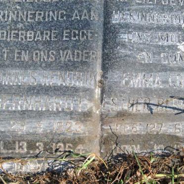 BERNHARDT Johannes Hendrik 1923-1964 &amp; Emma Louisa Esther 1926-1975