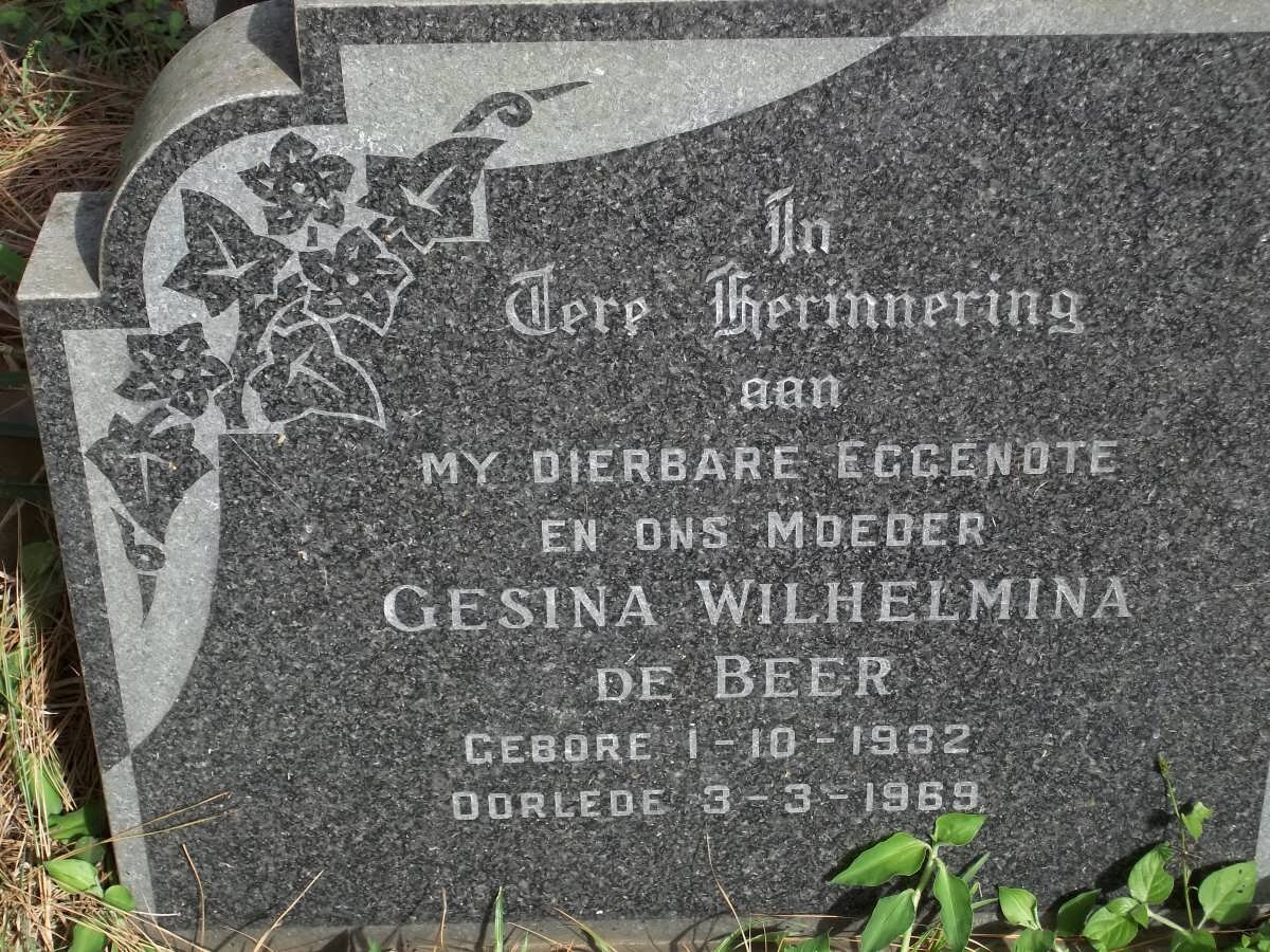 BEER Gesina Wilhelmina, de 1932-1969