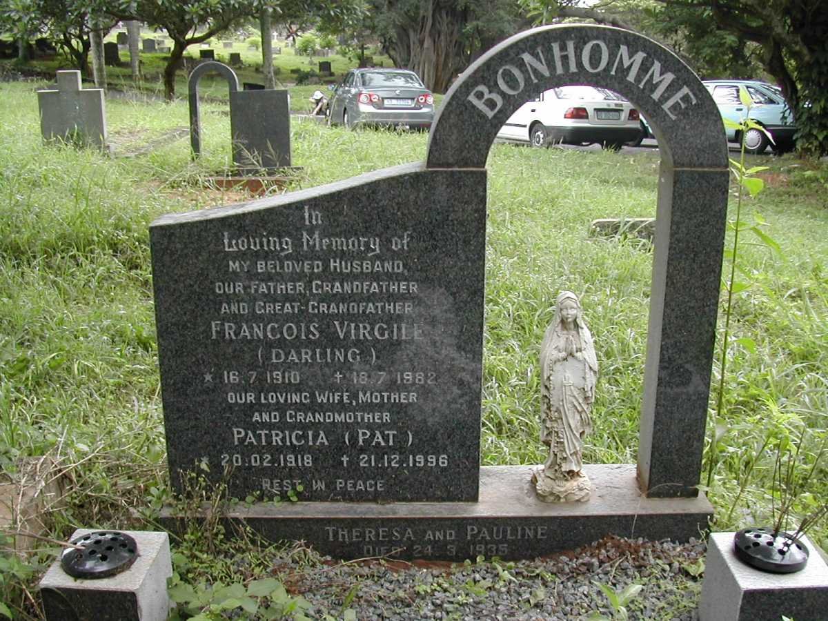 BONHOMME Francois Virgile 1910-1982 &amp; Patricia 1918-1996 :: BONHOMME Theresa -1935 :: BONHOMME Pat -1935