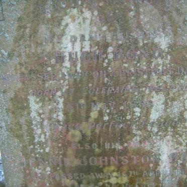 BOND Hugh 1858-1929 &amp; Jennie Johnston -1952 :: GAW William Johnston -1951