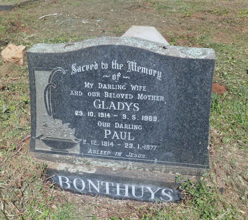 BONTHUYS Paul 1914-1977 &amp; Gladys 1914-1969