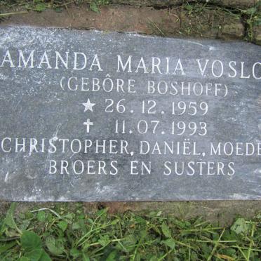 BOSHOFF Daniel Petrus 1927-1983 :: VOSLOO Amanda Maria nee BOSHOFF 1959-1993 