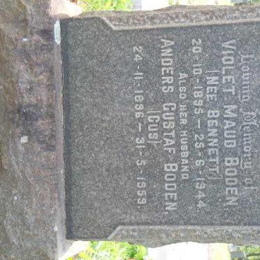 BODEN Anders Gustaf 1896-1959 &amp; Violet Maud BENNETT 1895-1944