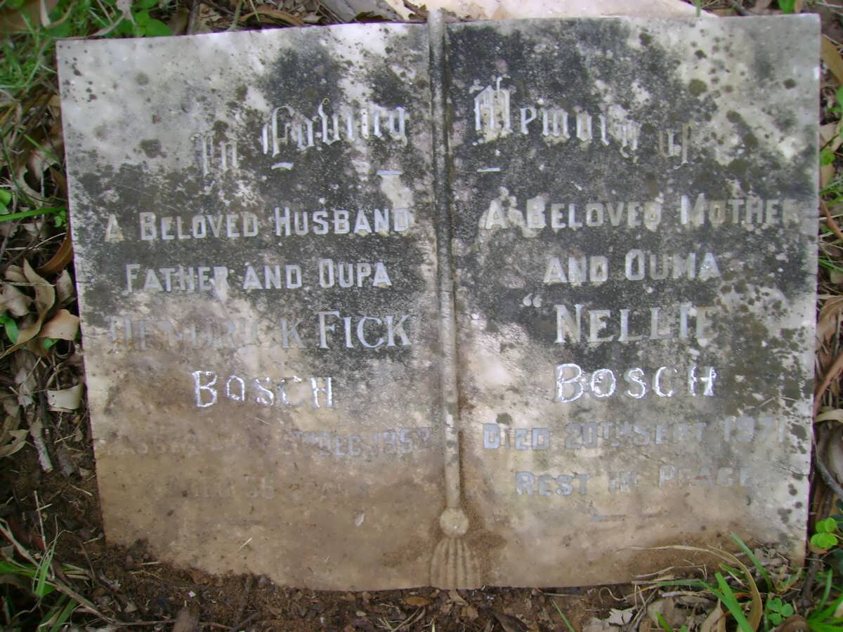 BOSCH Hendrik Fick -1953 &amp; Nellie -1971