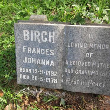 BIRCH Frances Johanna 1892-1978
