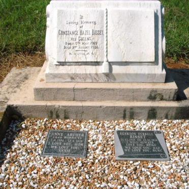 BISSET Constance Hazel nee CUSINS 1907-1936 :: BISSET Egerton Tyrell :: ARCHER Anne nee BISSET 1954-2010