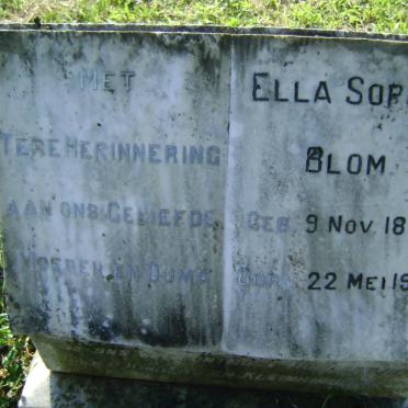 BLOM Ella Sophia 1873-1951