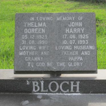 BLOCH John Harry 1925-1993 &amp; Thelma Doreen 1929-1990