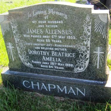 CHAPMAN James Allensus -1955 &amp; Dorothy Beatrice Amelia -1988