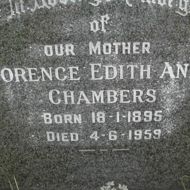 CHAMBERS Florence Edith Annie 1895-1959