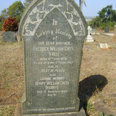 CHEEK Fredrick William 1872-1942 :: CHEEK Henry William -1943