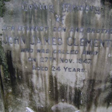 CLEMENTS John James -1962 &amp; Clarissa Rebecca -1977 :: CLEMENTS John James -1947