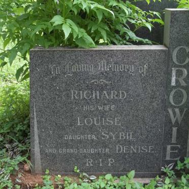 CROWIE Richard -1936 &amp; Louise - 1977 :: CROWIE Sybi -1936l :: CROWIE Denise -1960