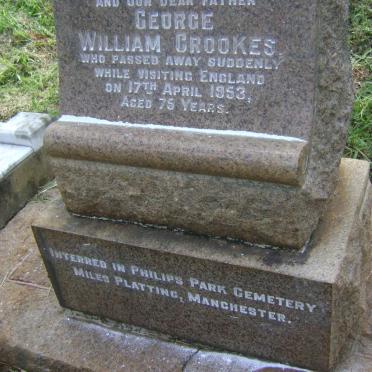 CROOKES George William -1953 &amp; Margaret -1944