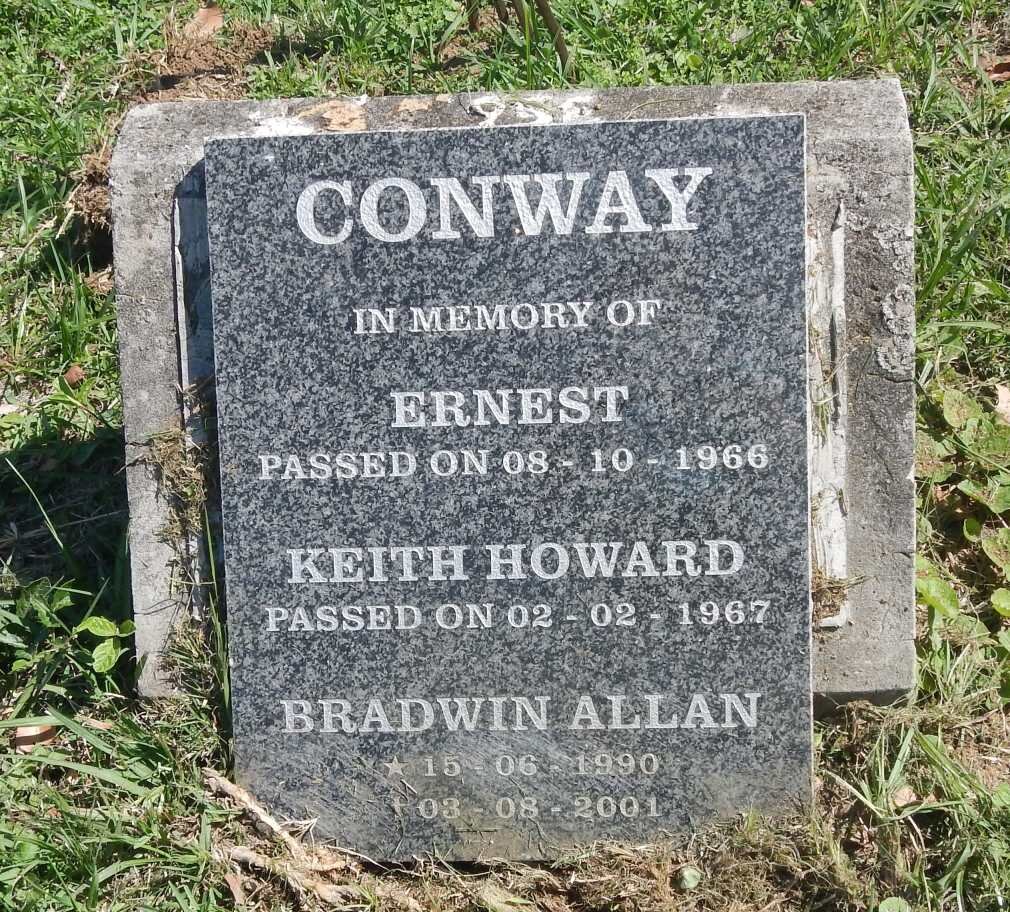 CONWAY Ernest -1966 :: CONWAY Keith Howard  -1967 :: CONWAY Bradwin Allan 1990-2001