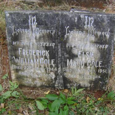 COLE Frederick William -1944 &amp; Elsie Maud -1951