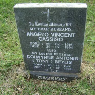 CASSISO Angelo Vincent 1916-1994 :: BEYLIS Colwynne Antonio 1938-1998