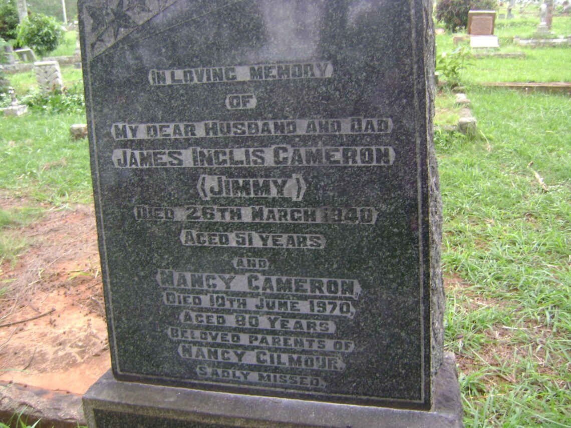 CAMERON James Inglis -1940 &amp; Nancy -1970