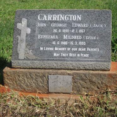 CARRINGTON John George Edward 1899-1957 &amp; Euphemia Mildred 1900-1993