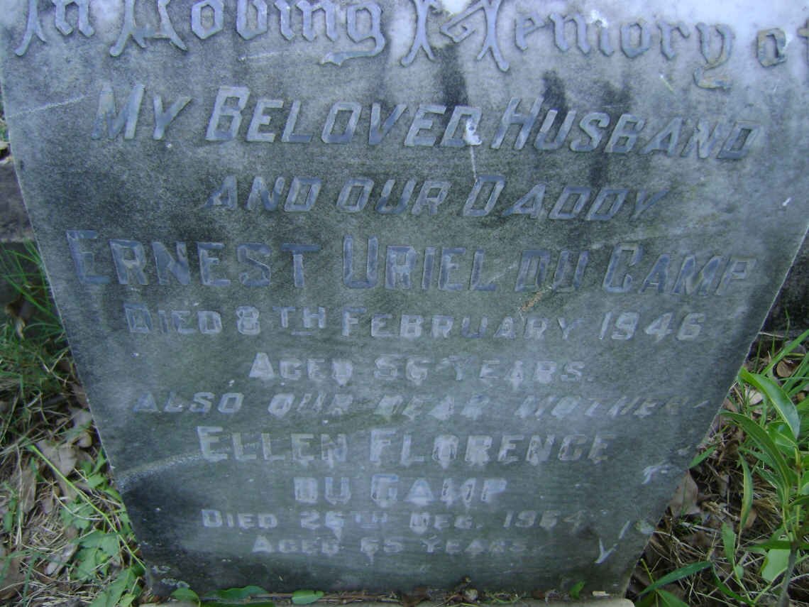 CAMP Ernest Uriel, du -1946 &amp; Ellen Florence -1964