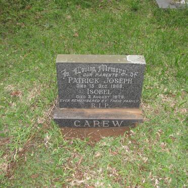 CAREW Patrick Joseph -1966 &amp; Isobel -1979