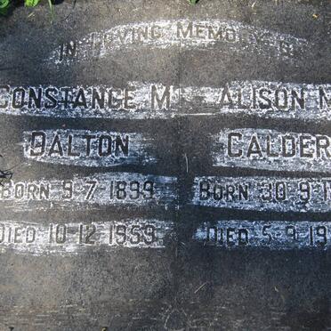 CALDER Alison M. 1881-1959 :: DALTON Constance M. 1899-1959