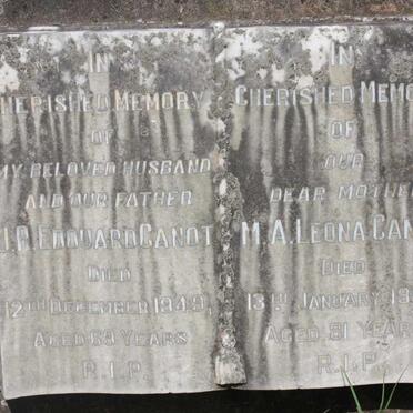 CANOT J.R. Edouard 1949 &amp; M.A. Leona -1965