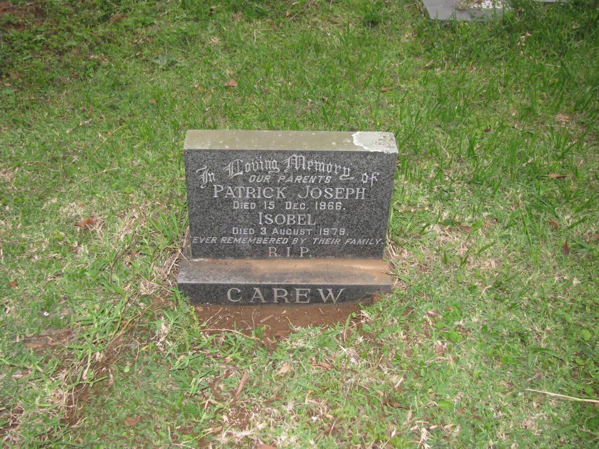 CAREW Patrick Joseph -1966 &amp; Isobel -1979