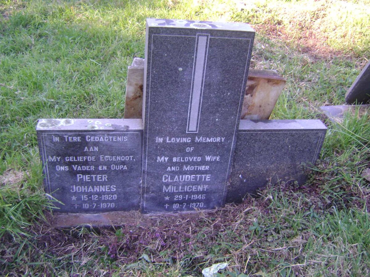 CALITZ Pieter Johannes 1920-1970 &amp; Claudette Millicent 1946-1970