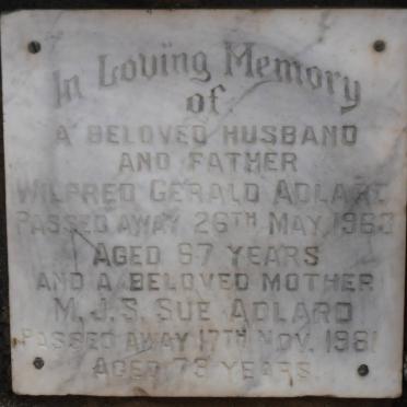 ADLARD Wilfred Gerald -1963 &amp; M.J.S. -1981