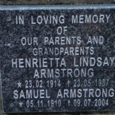 ARMSTRONG Samuel 1910-2004 &amp; Henrietta Lindsay 1914-1987
