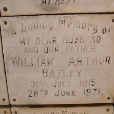 BAZLEY William Arthur 1915-1971