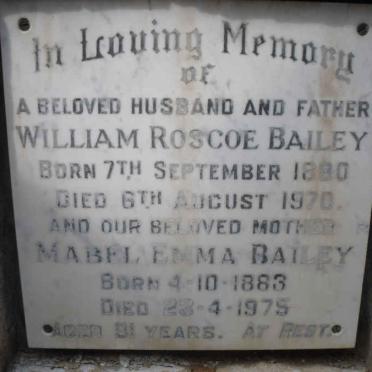 BAILEY William Roscoe 1880-1970 &amp; Mabel Emma 1883-1975