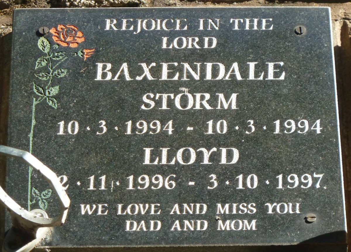 BAXENDALE Storm 1994-1994 :: BAXENDALE Lloyd 1996-1997