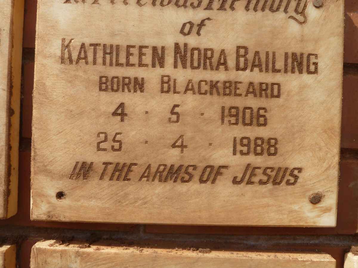 BAILING Kathleen Nora nee BLACKBEARD 1906-1988