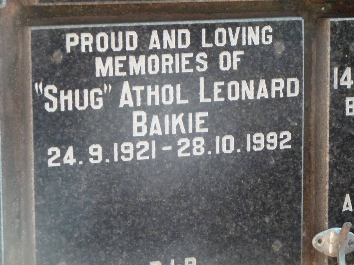 BAIKIE Athol Leonard 1921-1992