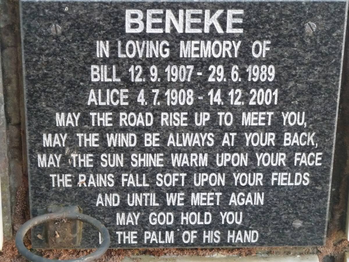 BENEKE Bill 1907-1989 &amp; Alice 1908-2001