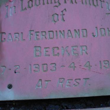 BECKER Carl Ferdinand John 1903-1978