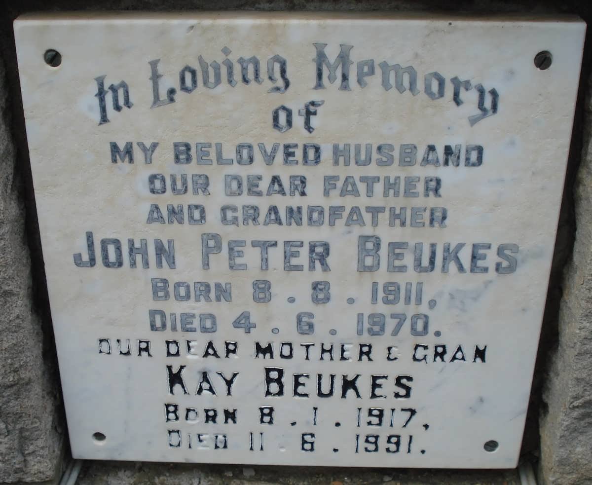 BEUKES John Peter 1911-1970 &amp; Kay 1917-1991