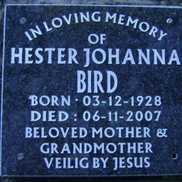 BIRD Hester Johanna 1928-2007