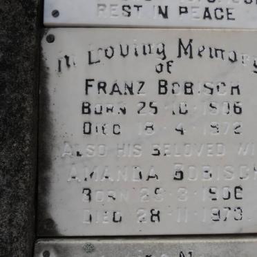 BOBISCH Franz 1906-1972 &amp; Amanda 1906-1973