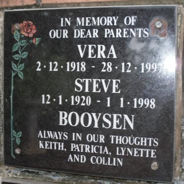 BOOYSEN Steve 1920-1998 &amp; Vera 1918-1997