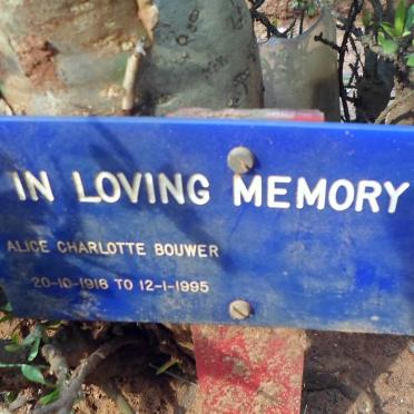 BOUWER Alice Charlotte 1916-1995