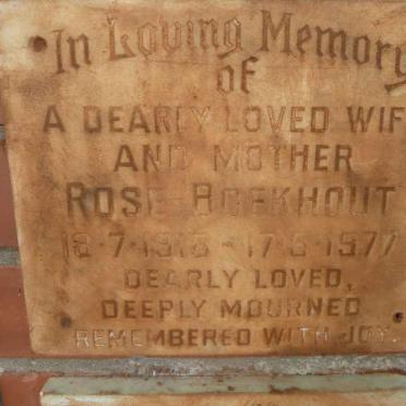 BOEKHOUT Rose 1918-1977